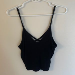 Black Cropped Tank Top